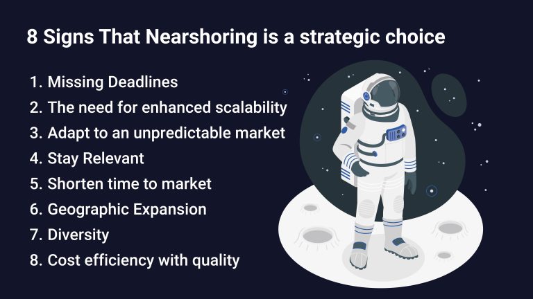 Summary of the eight signs that nearshoring is a strategic choice for you company